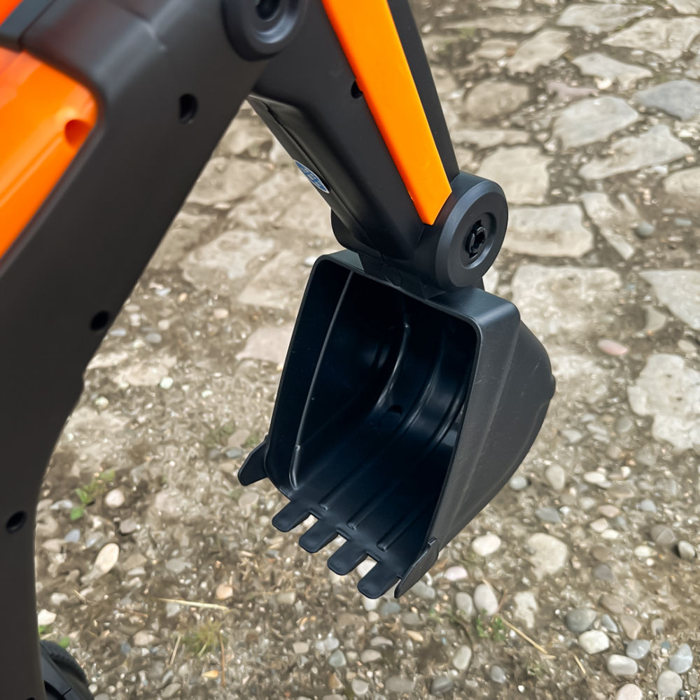 Mini excavator pentru copii, BJXZ216 cu incarcator manual, portocaliu [10]