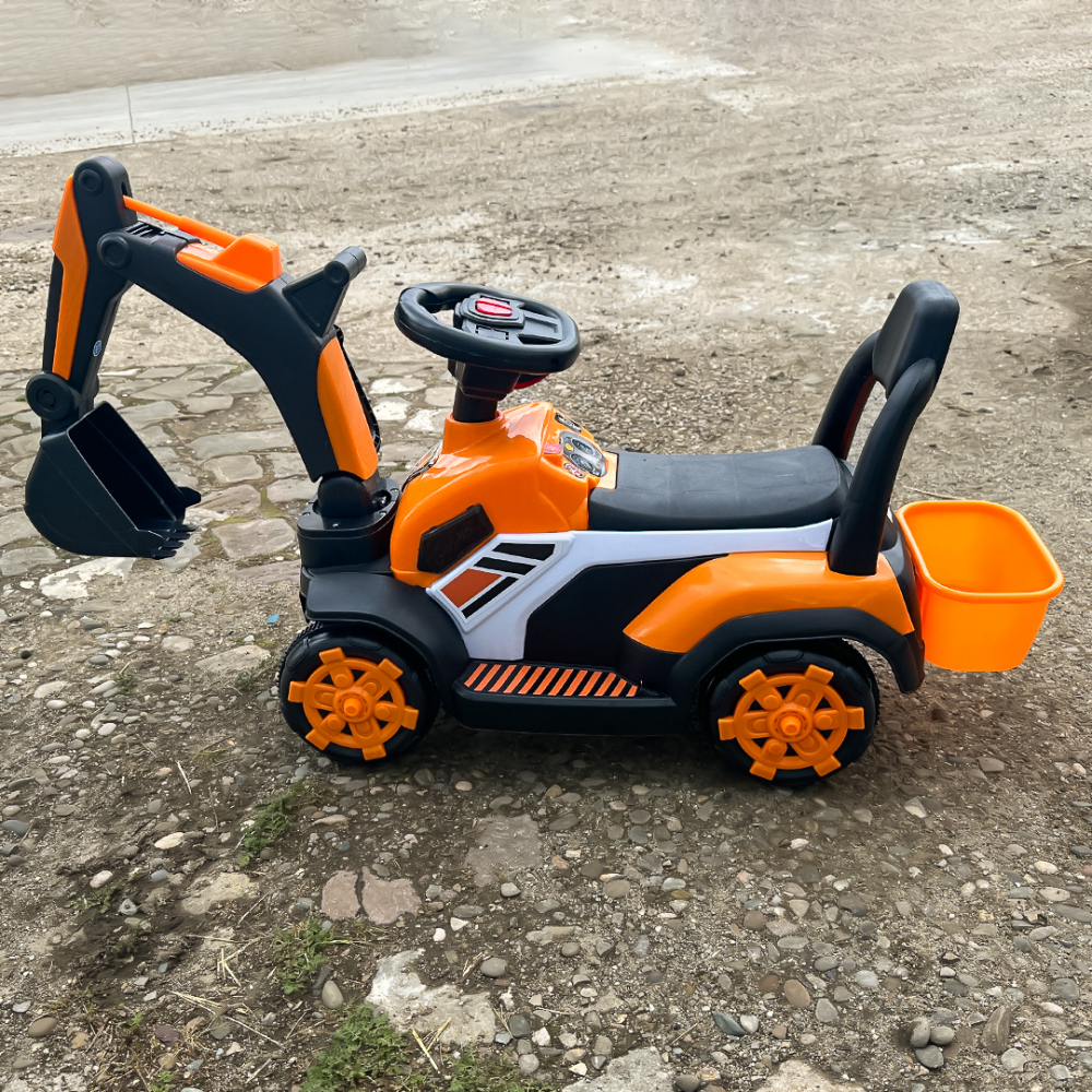 Mini excavator pentru copii, BJXZ216 cu incarcator manual, portocaliu [7]