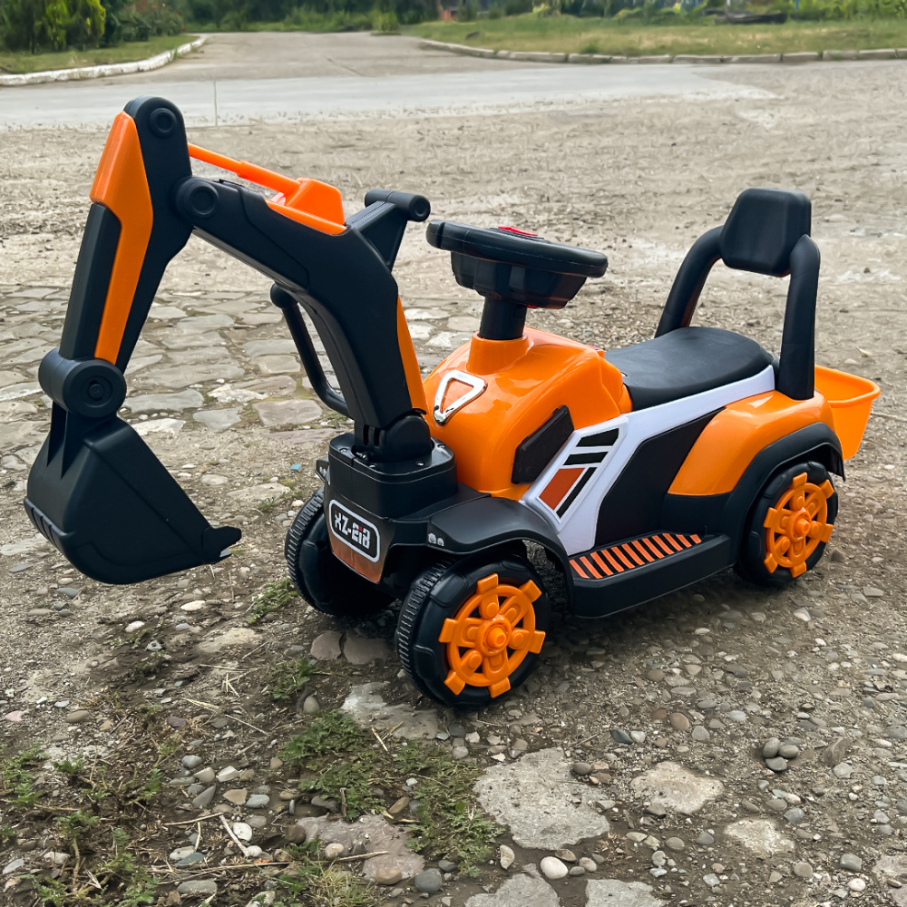 Mini excavator pentru copii, BJXZ216 cu incarcator manual, portocaliu [8]