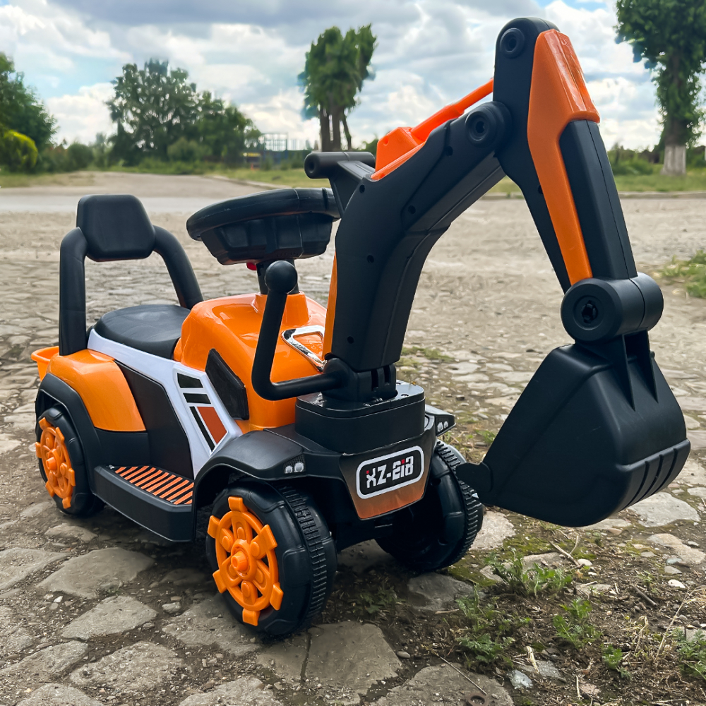 Mini excavator pentru copii, BJXZ216 cu incarcator manual, portocaliu [3]