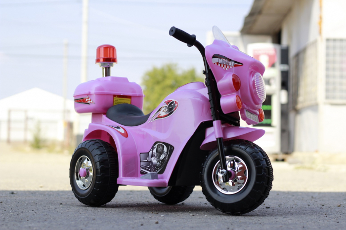 Police style electric Ride-on motorcycle with 3 wheels for children BJQ991, 6V, 25W, pink [3]