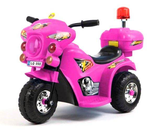 Police style electric Ride-on motorcycle with 3 wheels for children BJQ991, 6V, 25W, pink [2]