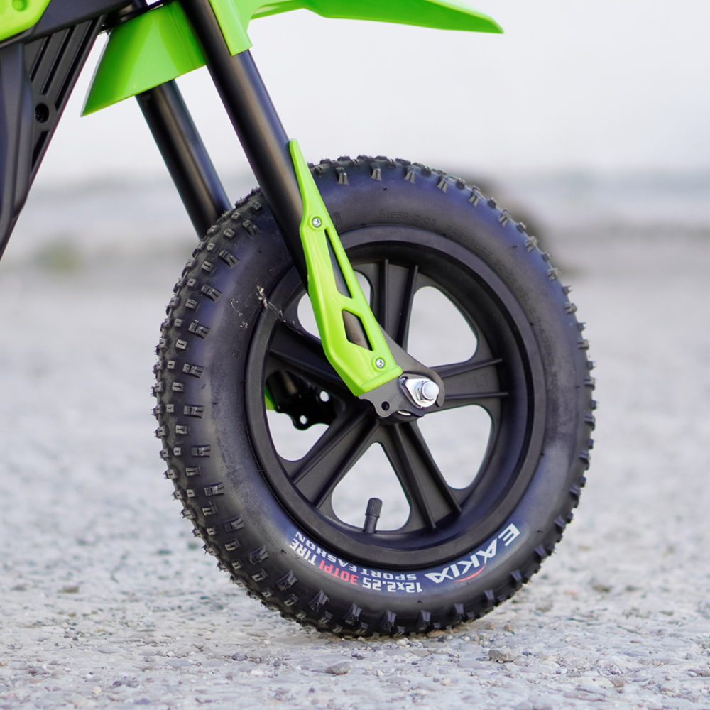 Electric Motorcycle for Kids 5–10 Years – Honda CRF450, 250W, 24V, Inflatable Tires, green [13]