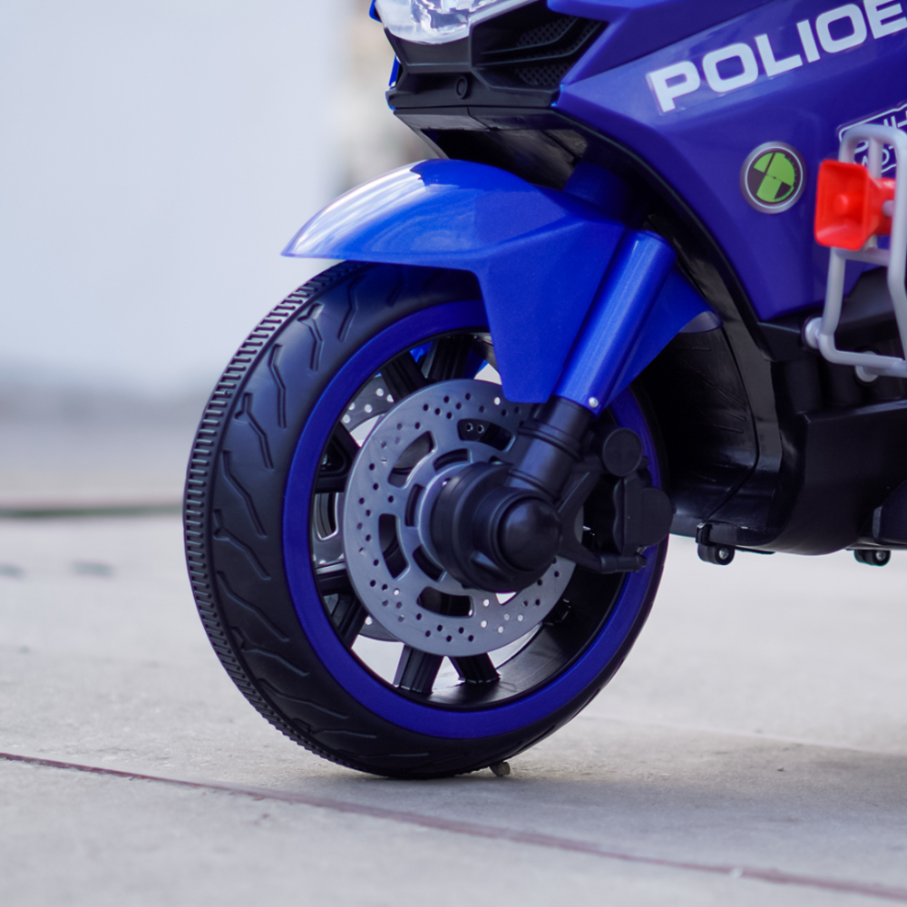 Motocicleta cu 3 roti de politie BJML5188, 60W, baterie 6V, scaun tapitat, albastra [10]