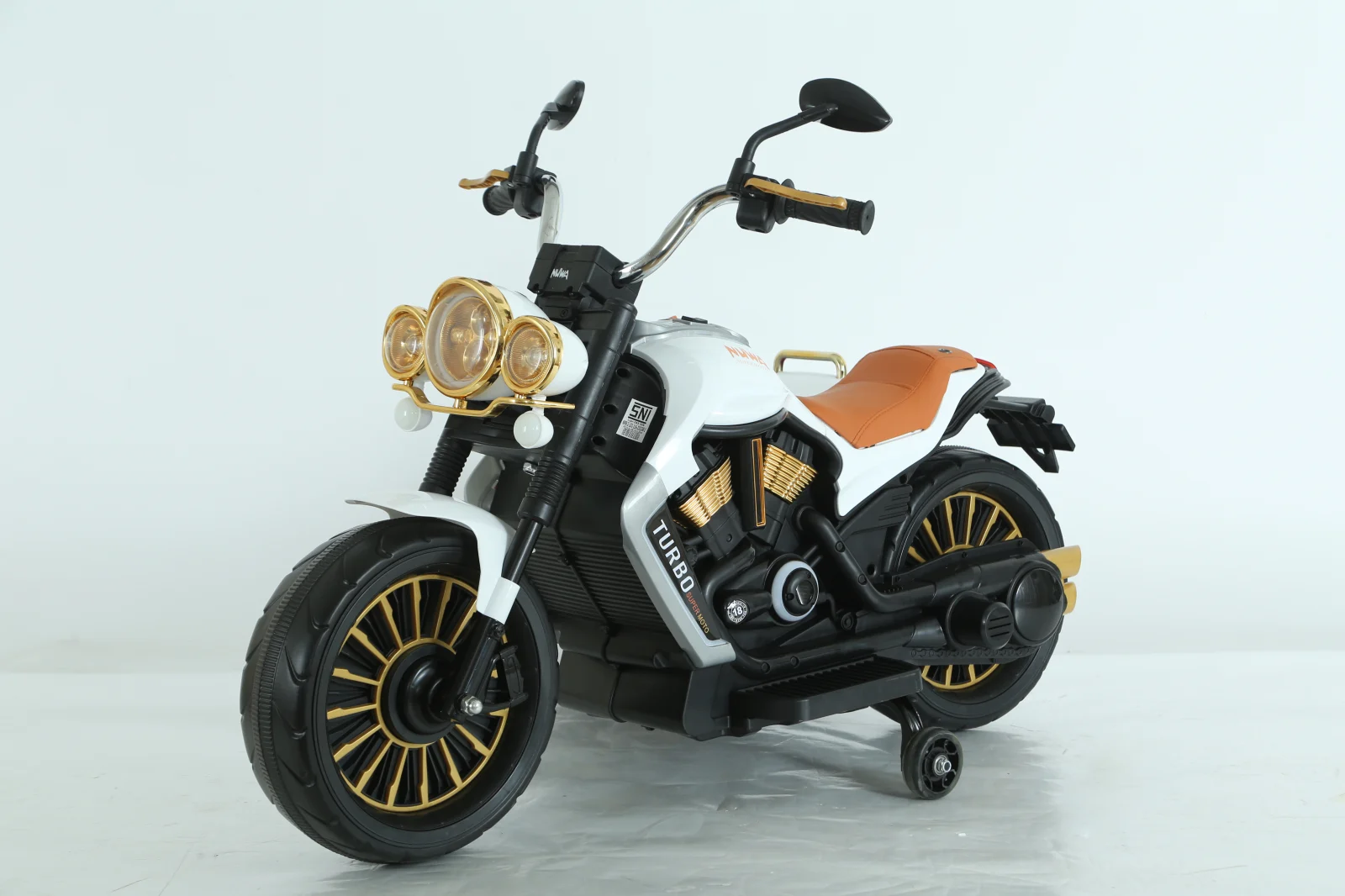 Motocicleta electrica BJDL1588 cu atasament,  55W, 12V 7Ah, premium, alba [8]
