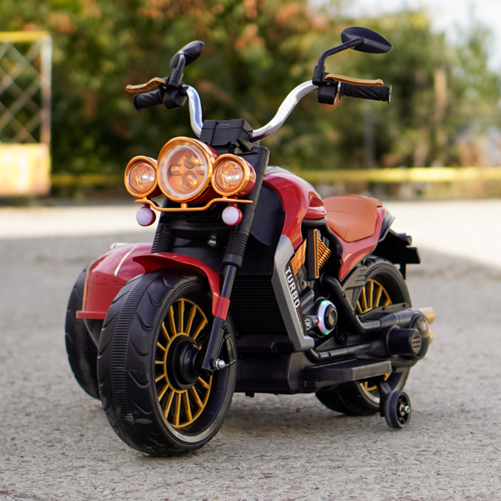 Motocicleta electrica BJDL1588 cu atasament,  55W, 12V 7Ah, premium, rosie [10]