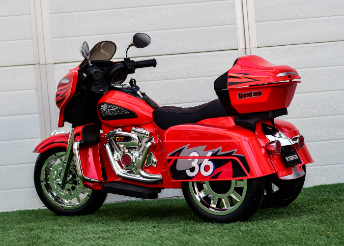 Children's ride on electric motorcycle Chopper Victorius R1800GS, 70W 12V, music player, red [5]