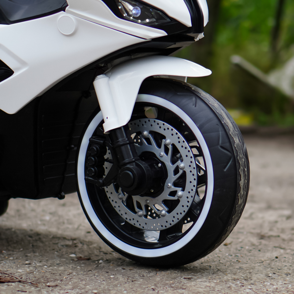 Motocicleta electrica copii,  B919, bluetooth, 90W, baterie 12V, alba [9]