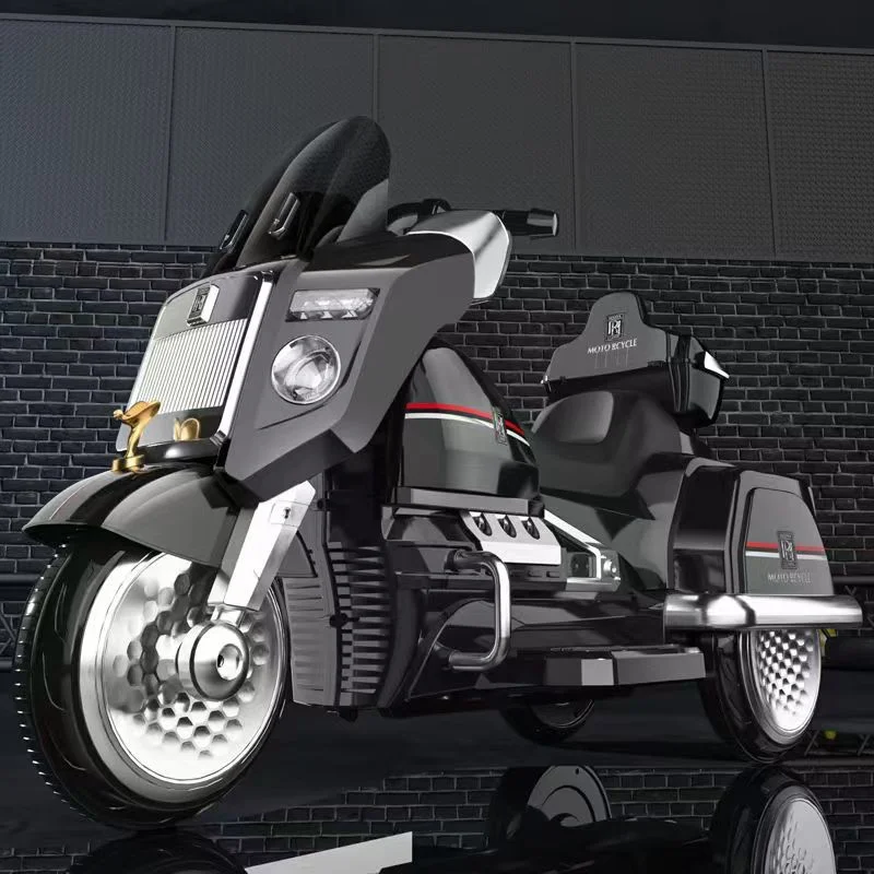 Kids Electric Motorcycle Chopper Royce 12V 80W with Remote Control and Bluetooth, black [2]