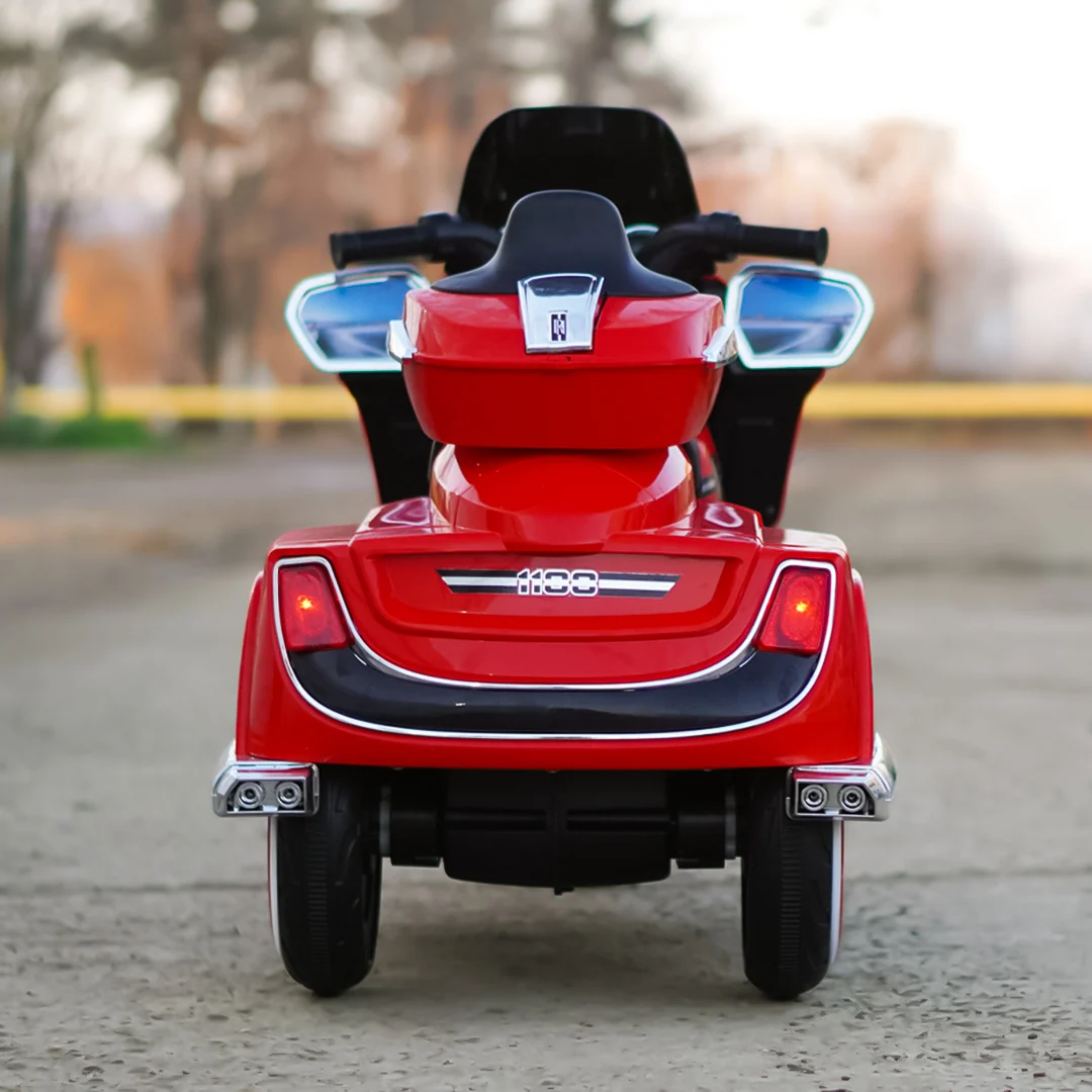 Kids Electric Motorcycle Chopper Royce 12V 80W with Remote Control and Bluetooth, red [5]