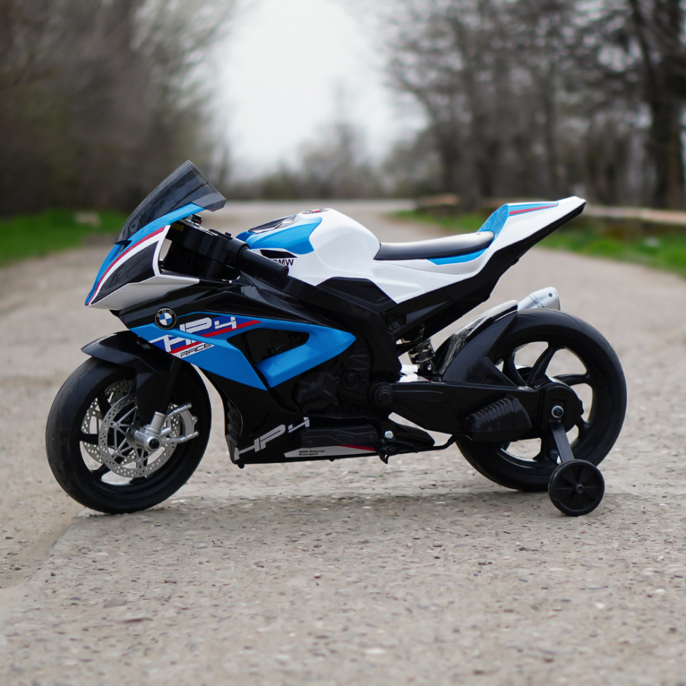 Motocicleta electrica cu licenta BMW HP4, pentru copil 3-9 ani, albastra [4]