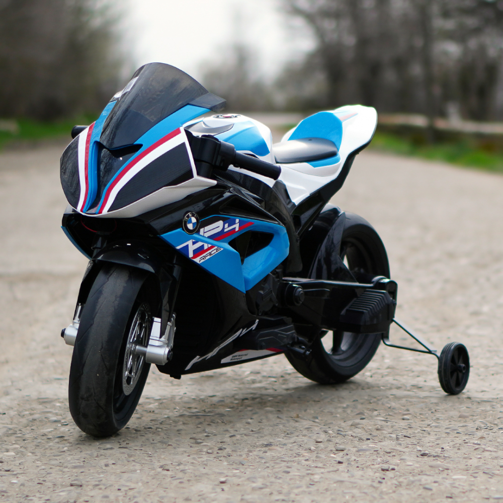Motocicleta electrica cu licenta BMW HP4, pentru copil 3-9 ani, albastra [2]