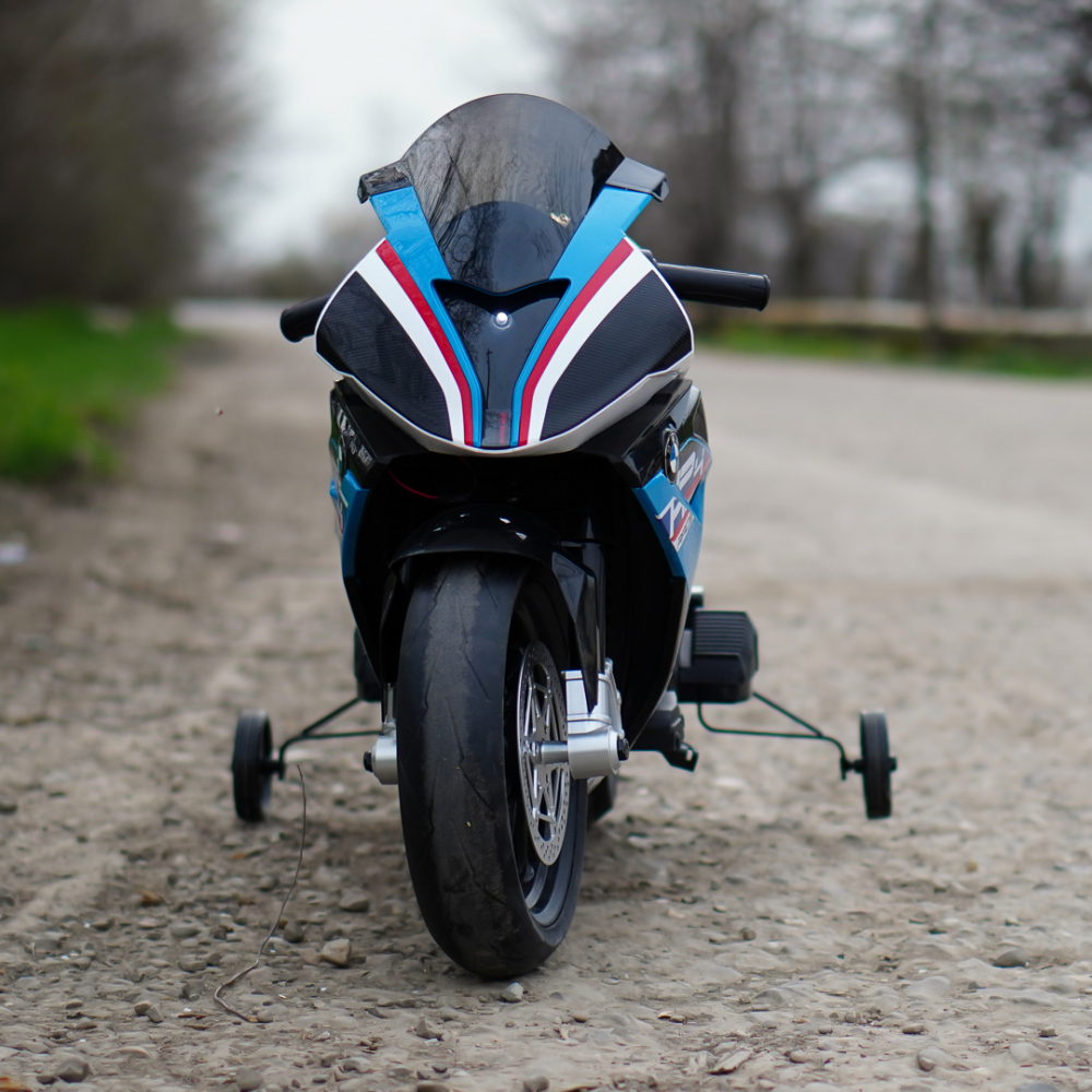 Motocicleta electrica cu licenta BMW HP4, pentru copil 3-9 ani, albastra [9]