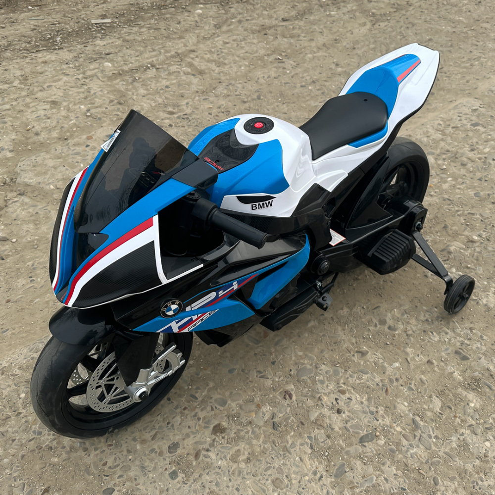 Motocicleta electrica cu licenta BMW HP4, pentru copil 3-9 ani, albastra [12]