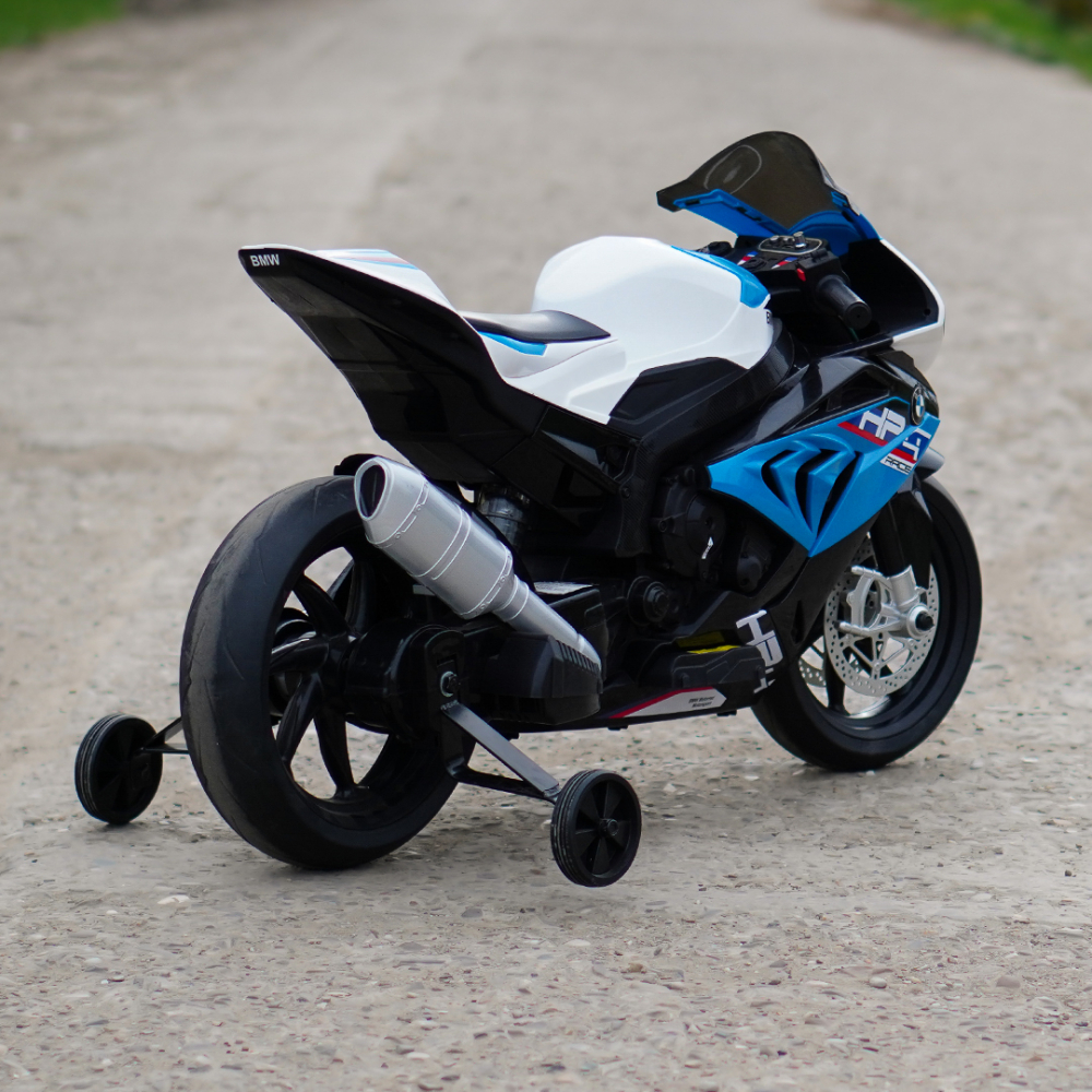 Motocicleta electrica cu licenta BMW HP4, pentru copil 3-9 ani, albastra [6]
