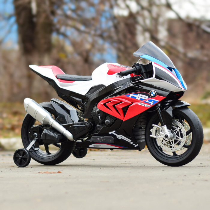 Motocicleta electrica cu licenta BMW HP4, pentru copil 3-9 ani, rosie [4]