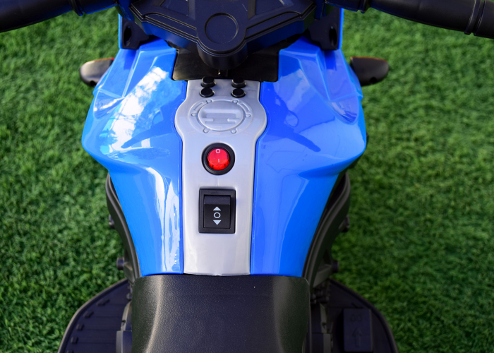 Electric motorcycle with auxiliary wheels Kinderauto BJ917 35W 6V Blue color [12]