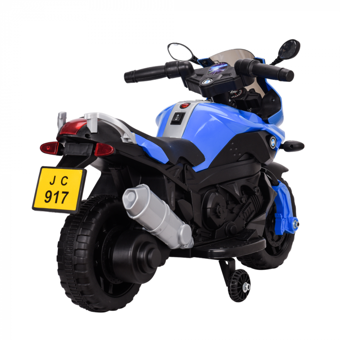 Electric motorcycle with auxiliary wheels Kinderauto BJ917 35W 6V Blue color [15]