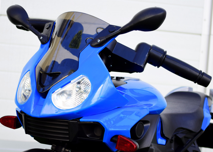 Electric motorcycle with auxiliary wheels Kinderauto BJ917 35W 6V Blue color [17]