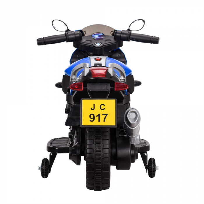 Electric motorcycle with auxiliary wheels Kinderauto BJ917 35W 6V Blue color [14]