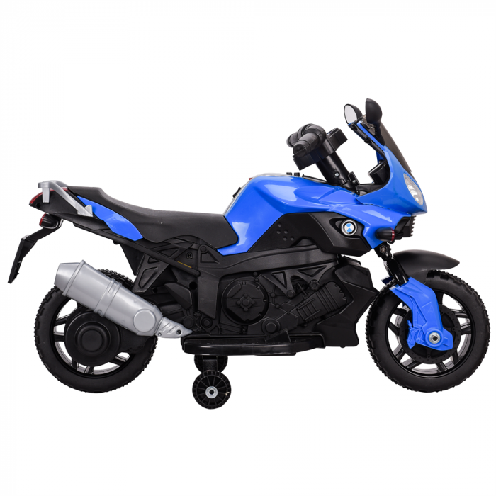 Electric motorcycle with auxiliary wheels Kinderauto BJ917 35W 6V Blue color [16]