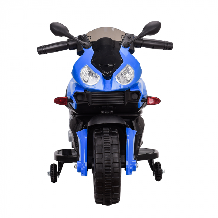 Electric motorcycle with auxiliary wheels Kinderauto BJ917 35W 6V Blue color [13]