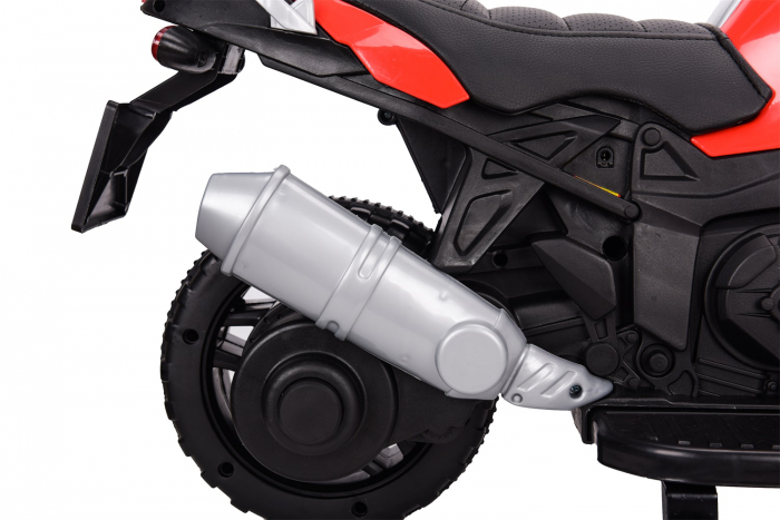 Electric ride-on motorcycle with auxiliary wheels BJ917 35W 6V, red [14]