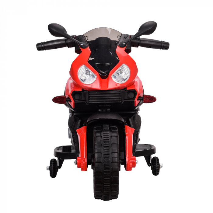 Electric ride-on motorcycle with auxiliary wheels BJ917 35W 6V, red [3]