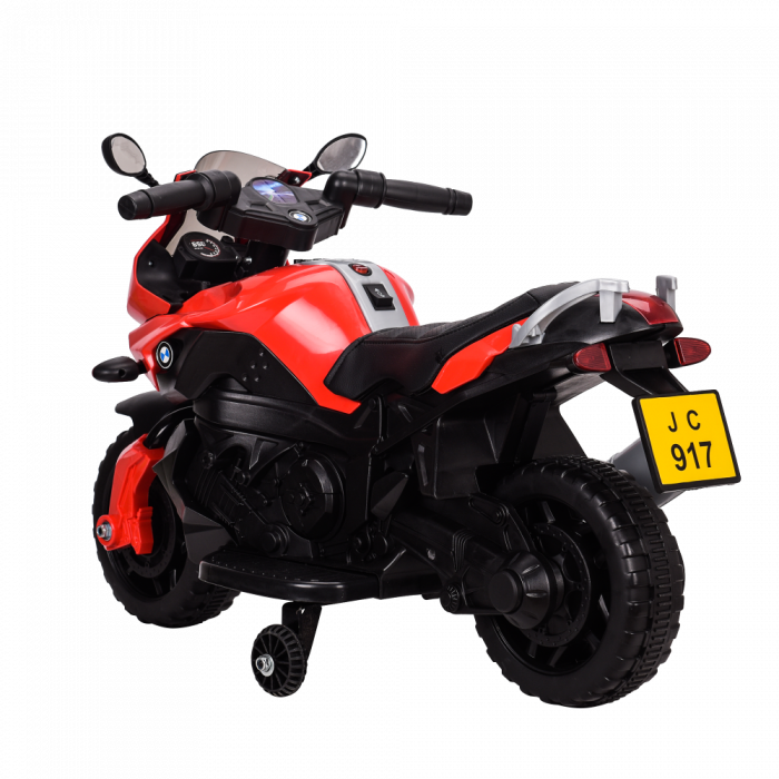 Electric ride-on motorcycle with auxiliary wheels BJ917 35W 6V, red [8]