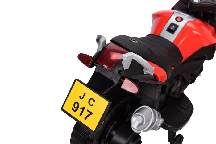 Electric ride-on motorcycle with auxiliary wheels BJ917 35W 6V, red [13]