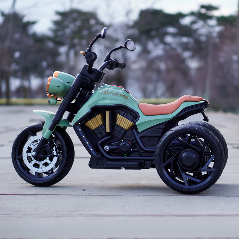 Motocicleta electrica Jocker cu 3 roti, telecomanda inclusa, 70W, echipare, premium, verde [9]