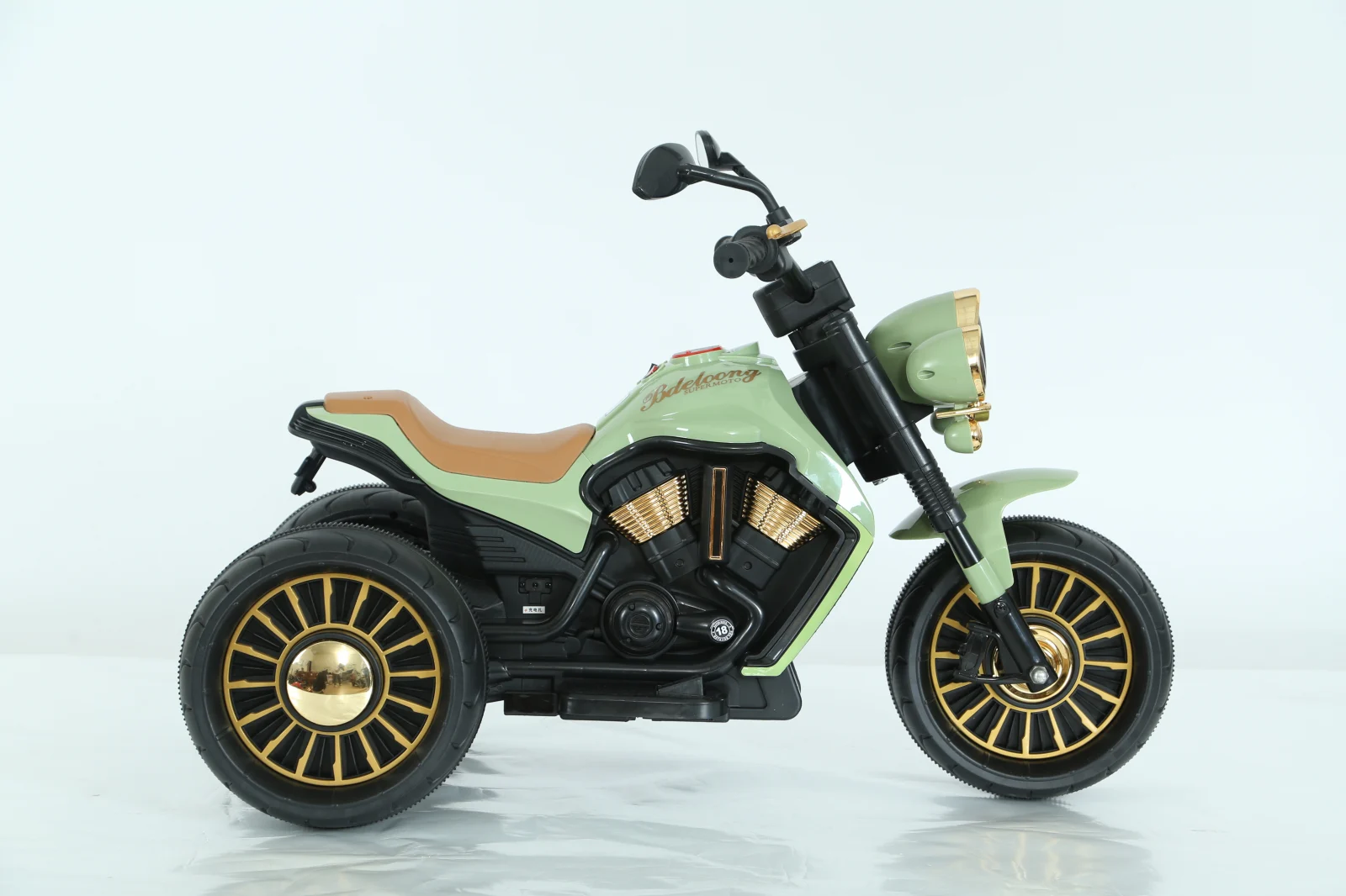 Jocker electric motorcycle with 3 wheels, remote control included, 70W, premium equipment, green [2]
