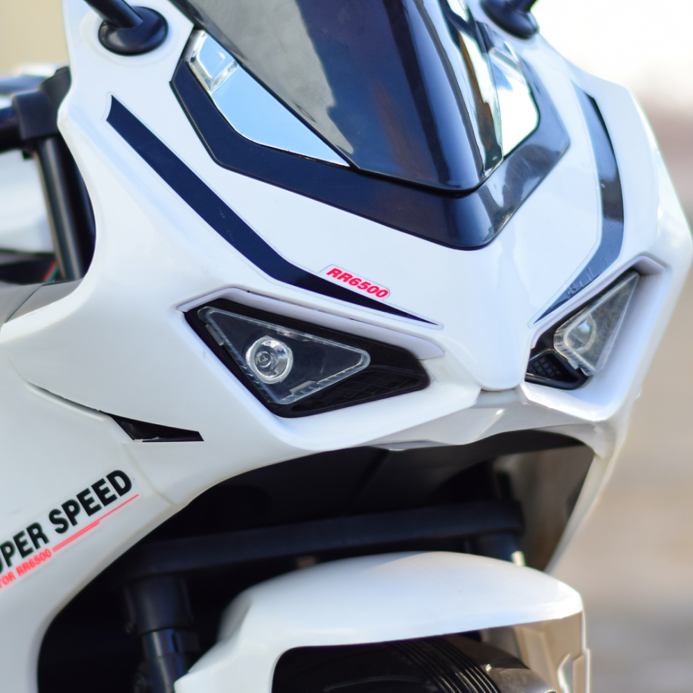 Motocicleta electrica pentru BDQ888, 70W 12V, cu roti moi, bluetooth, alba [10]