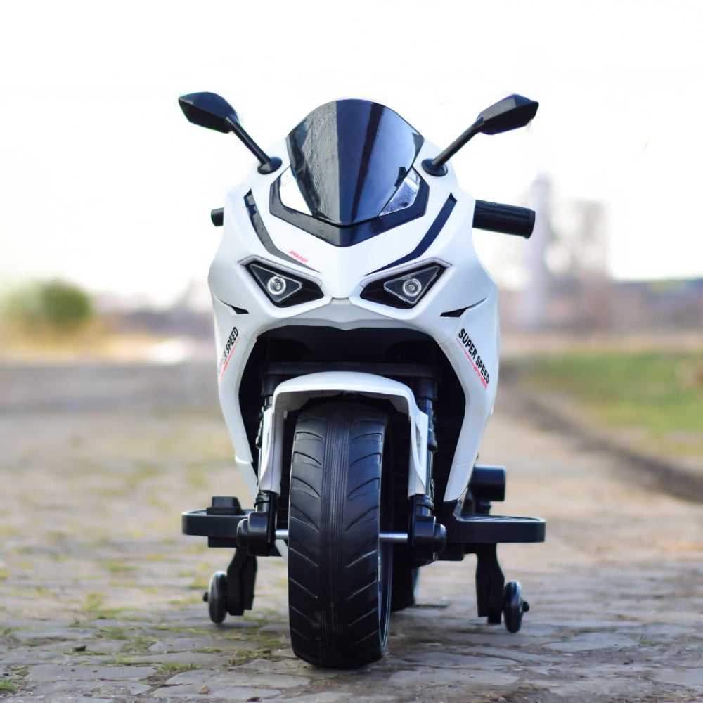 Motocicleta electrica pentru BDQ888, 70W 12V, cu roti moi, bluetooth, alba [3]