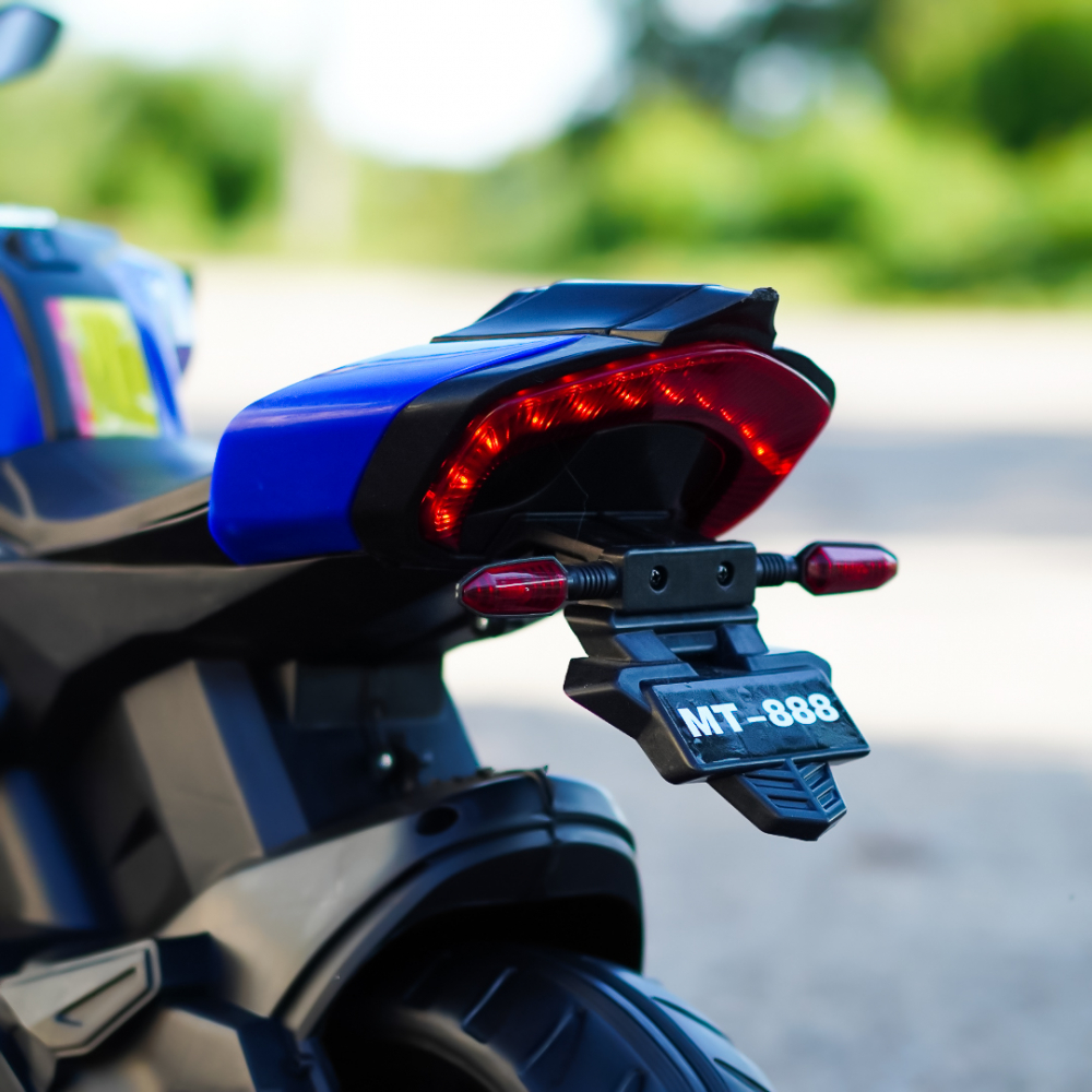 Motocicleta electrica pentru BDQ888, 70W 12V, cu roti moi, bluetooth, albastra [7]