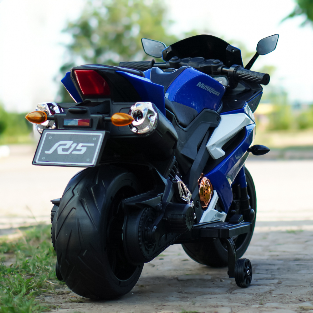 Motocicleta electrica pentru copii 3-9 ani, SuperBike TR15, PREMIUM, albastra [8]