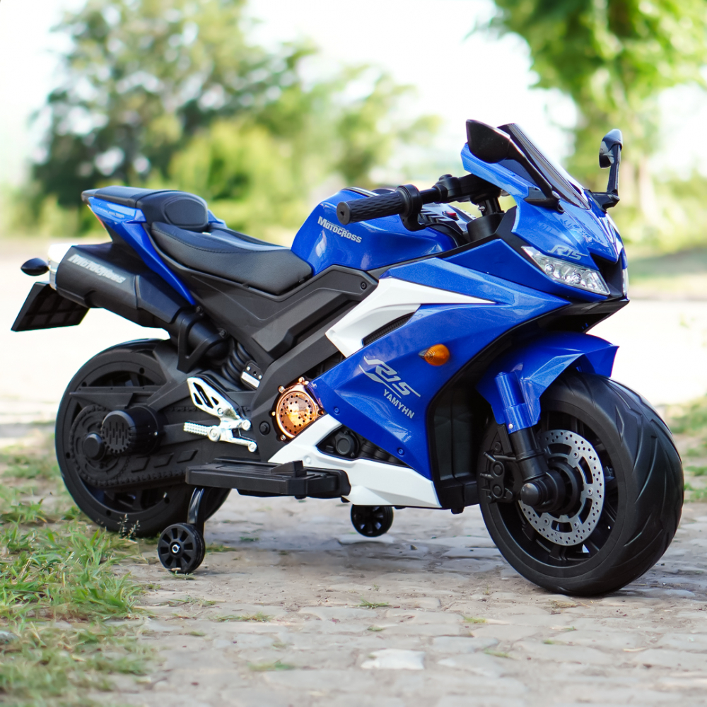 Motocicleta electrica pentru copii 3-9 ani, SuperBike TR15, PREMIUM, albastra [11]