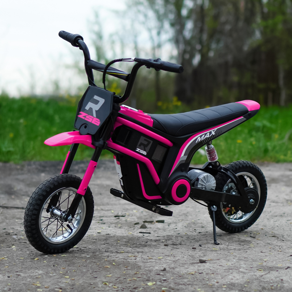 Motocicleta electrica pentru copii 5-10 ani, Enduro, 350W, 24V, scaun tapitat,  roz [2]