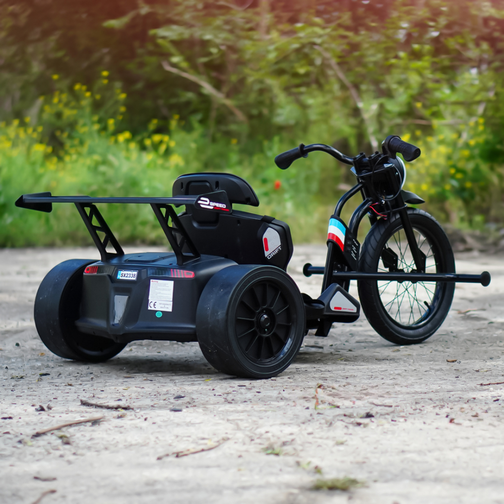 Ride-on motorcycle Drift-Trike, for children 5-12 years, 500W, 24V, 10Ah, black [10]