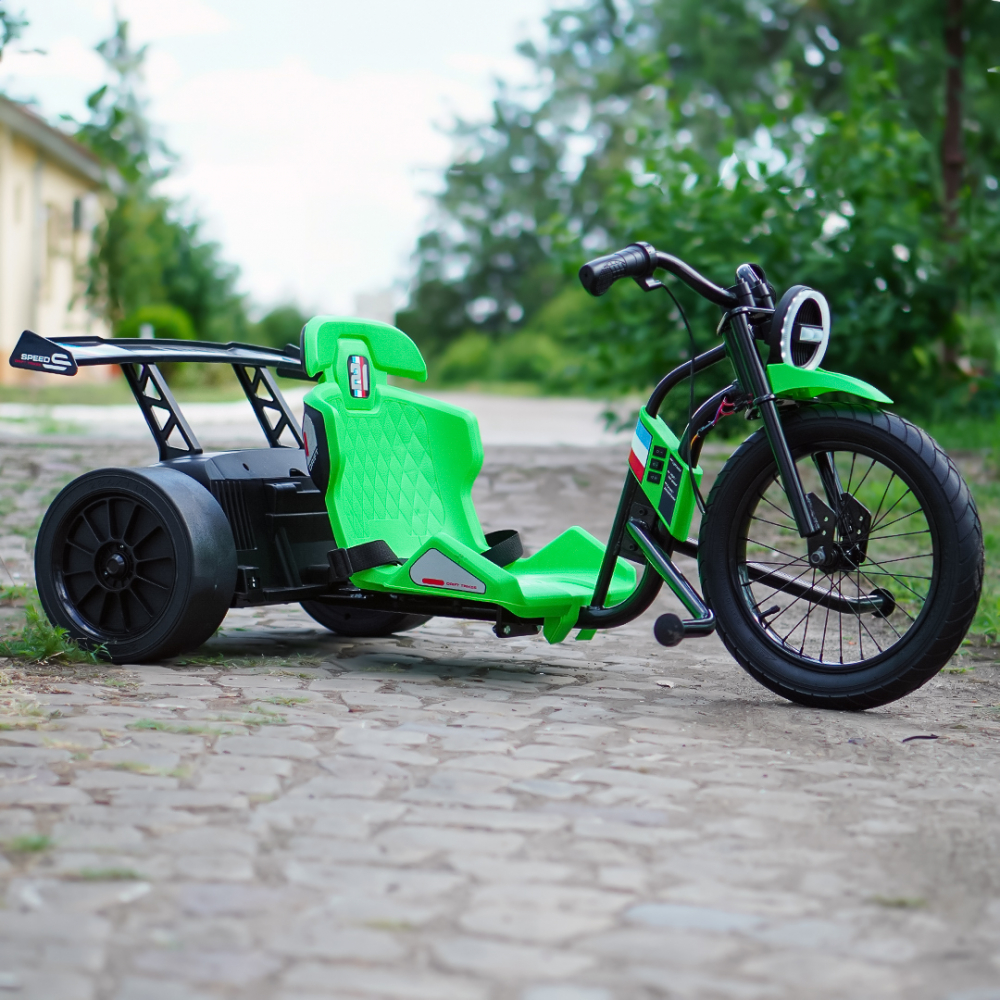 Ride-on motorcycle Drift-Trike, for children 5-12 years, 500W, 24V, 10Ah, green [5]