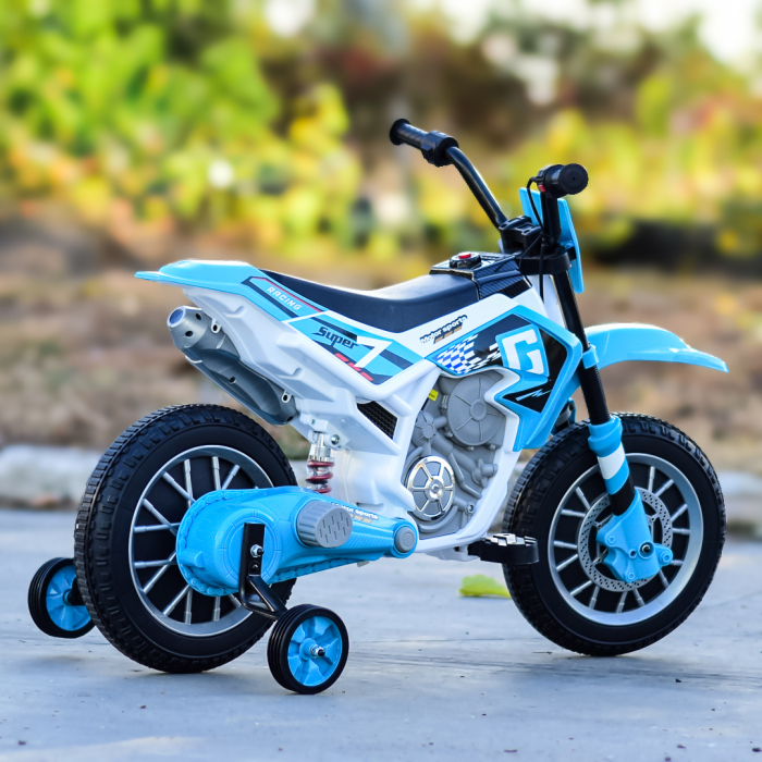 Motocicleta electrica pentru copii BJH022, 70W, 12V, albastru [10]