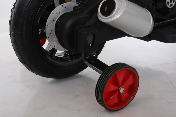 Kids ride-on electric motorbike BT307 with auxiliary wheels, 60W, inflatable wheels, red [11]