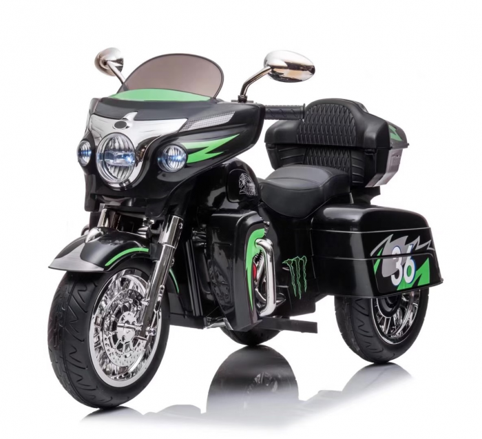Children's ride on electric motorcycle Chopper Victorius R1800GS, 70W 12V, music player, #Black [1]