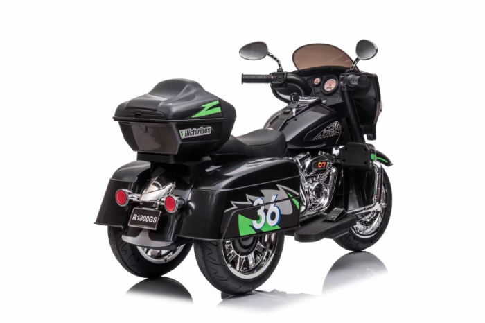 Children's ride on electric motorcycle Chopper Victorius R1800GS, 70W 12V, music player, #Black [3]