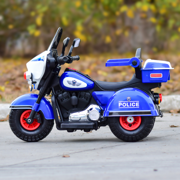 Ride-on motorcycle for children with remote control, inflatable wheels, leather seat, model BJLT609, 50W, 6V-7Ah, blue [5]