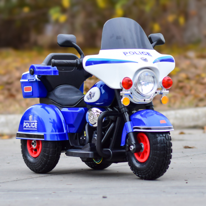 Ride-on motorcycle for children with remote control, inflatable wheels, leather seat, model BJLT609, 50W, 6V-7Ah, blue [10]