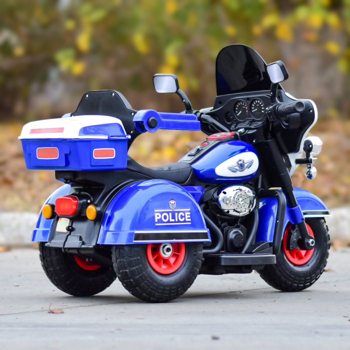 Ride-on motorcycle for children with remote control, inflatable wheels, leather seat, model BJLT609, 50W, 6V-7Ah, blue [8]