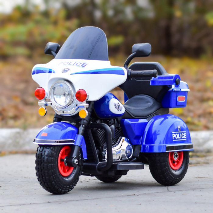 Ride-on motorcycle for children with remote control, inflatable wheels, leather seat, model BJLT609, 50W, 6V-7Ah, blue [2]