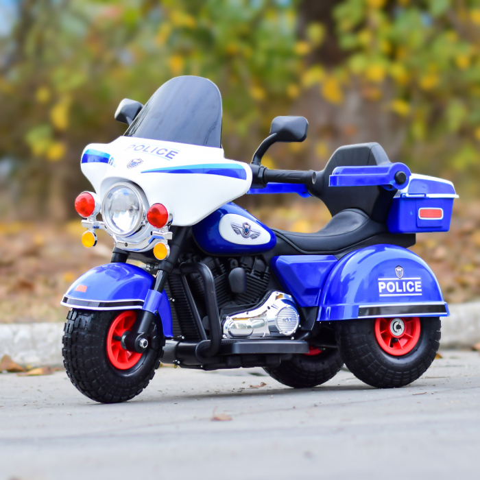 Ride-on motorcycle for children with remote control, inflatable wheels, leather seat, model BJLT609, 50W, 6V-7Ah, blue [3]