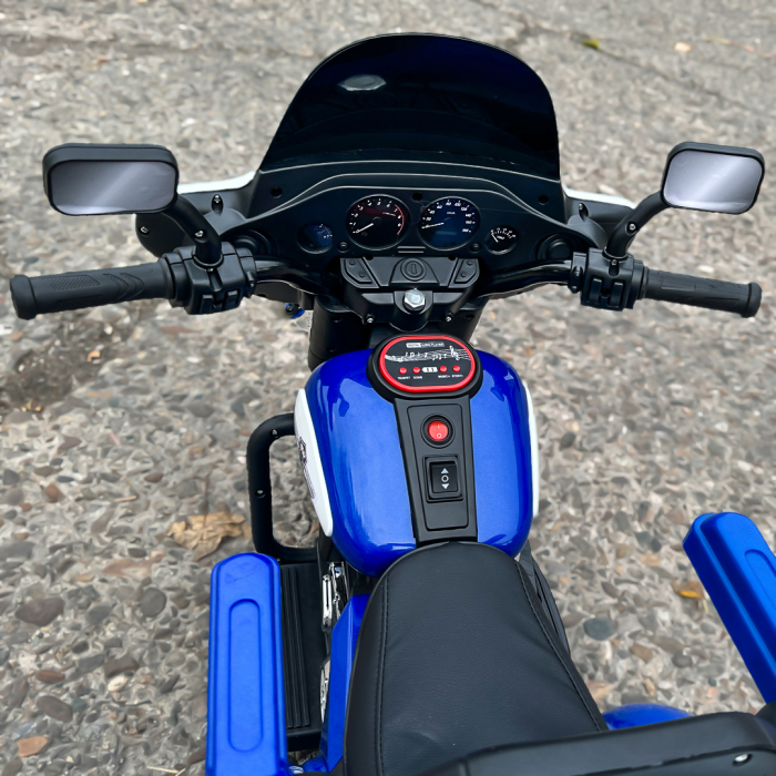 Ride-on motorcycle for children with remote control, inflatable wheels, leather seat, model BJLT609, 50W, 6V-7Ah, blue [16]